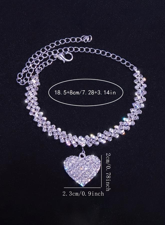 Take Two Women Silver Rhinestone Anklet - Image 2